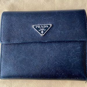 Prada saffiano leather trifold wallet